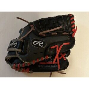 Rawlings Youth Playmaker Series Glove 11” Black -Silver-Red Stitching